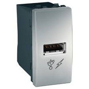 Cargador simple USB 1 A Unica color aluminio