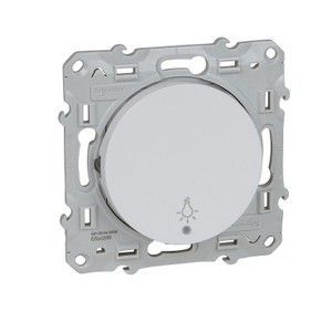 Pulsador Blanco con símbolo luz y luminoso led