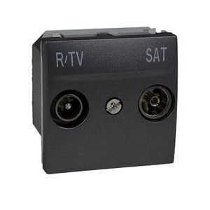 Toma R-TV/SAT. Final color grafito