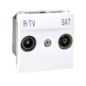 Toma R-TV/SAT. Final color blanco