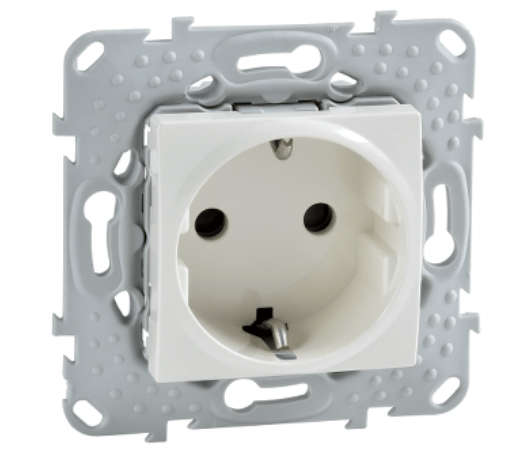 Toma de corriente 250V Bipolar 16A con bastidor incorporado y protección infantil