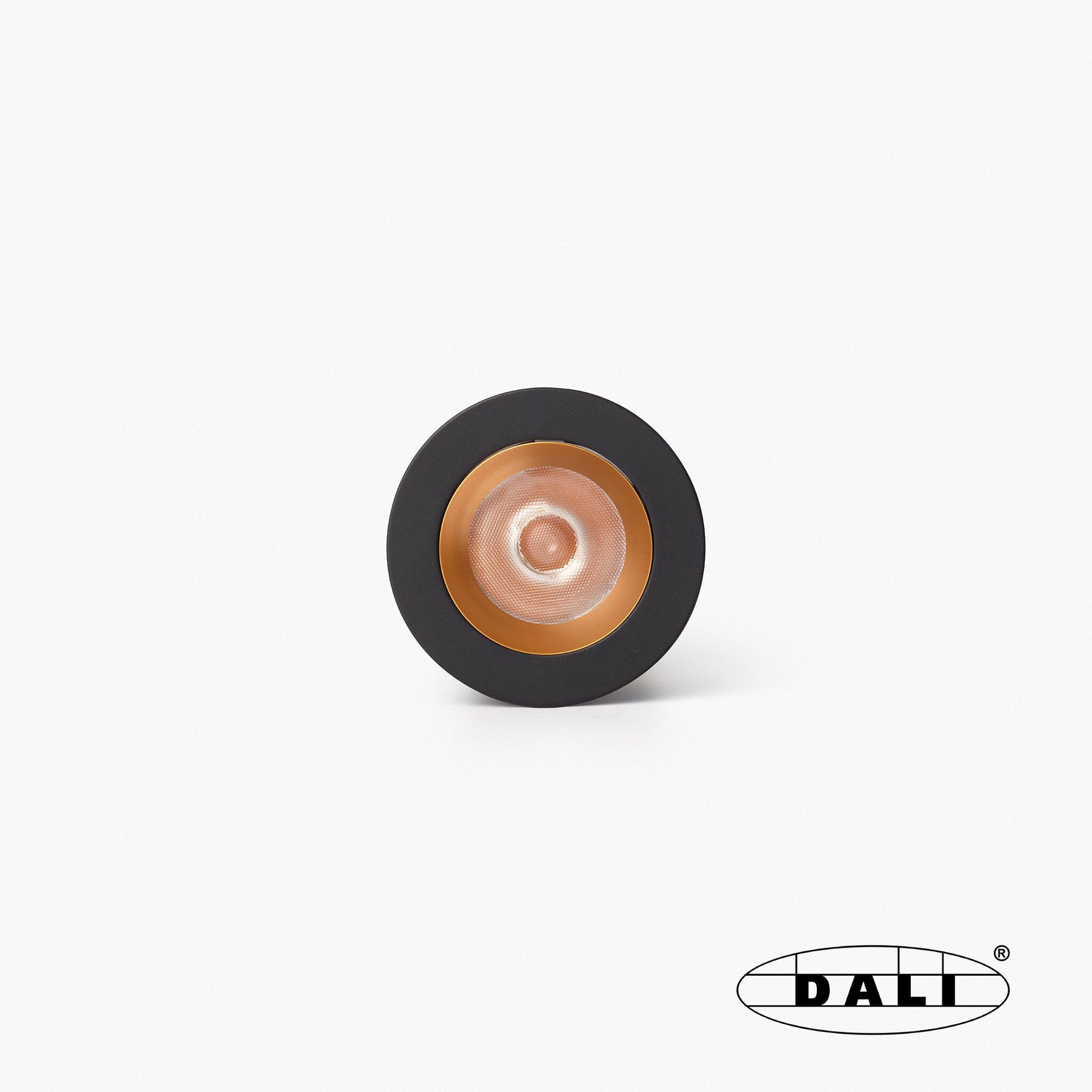 UNO downlight empotrable negro/oro 8W 11° 2700K CRI90 DALI