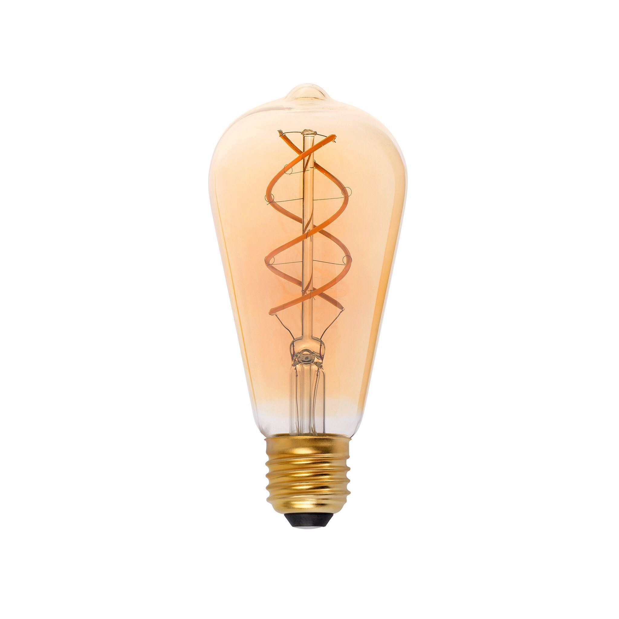 Bombilla pebetero filamento LED ámbar E27 5W 2000K
