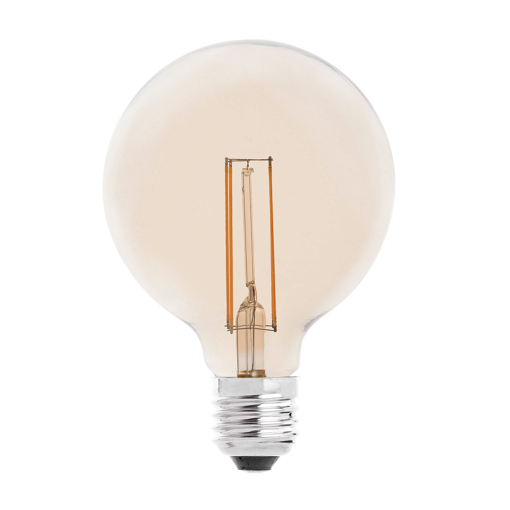 Bombilla globo filamento LED ámbar E27 4W 2200K