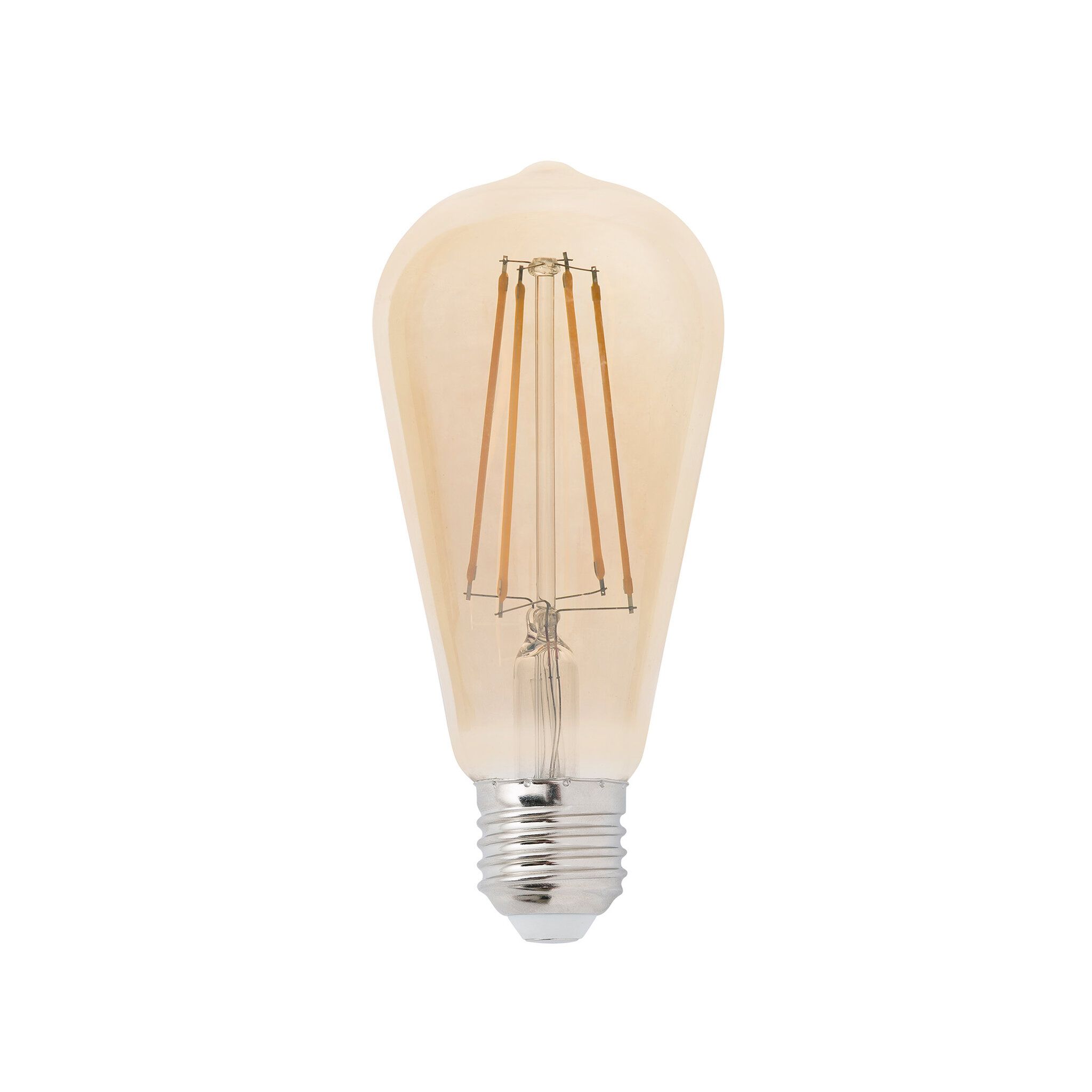 Bombilla pebetero filamento LED ambar E27 5W 2200K dimable