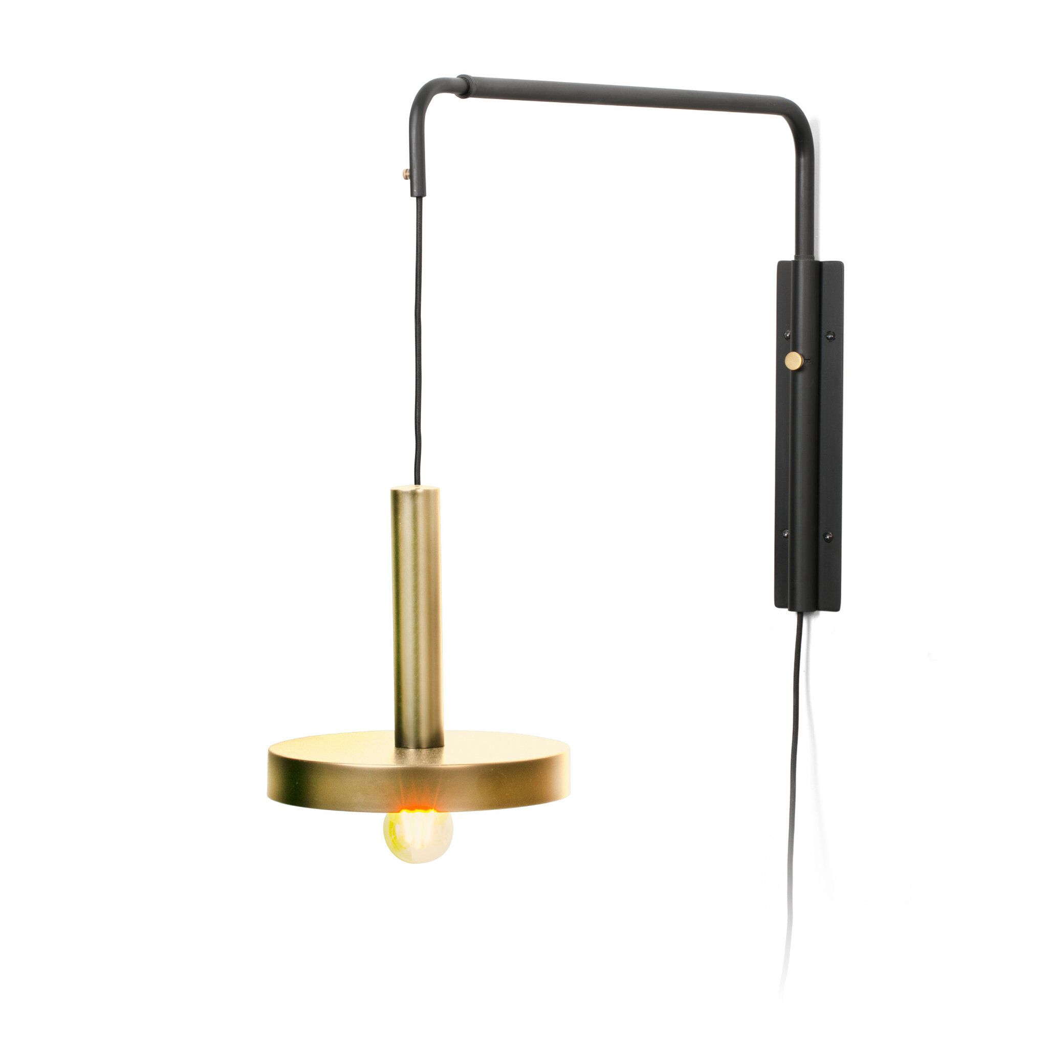 WHIZZ Lámpara aplique extensible oro satinado y color negro