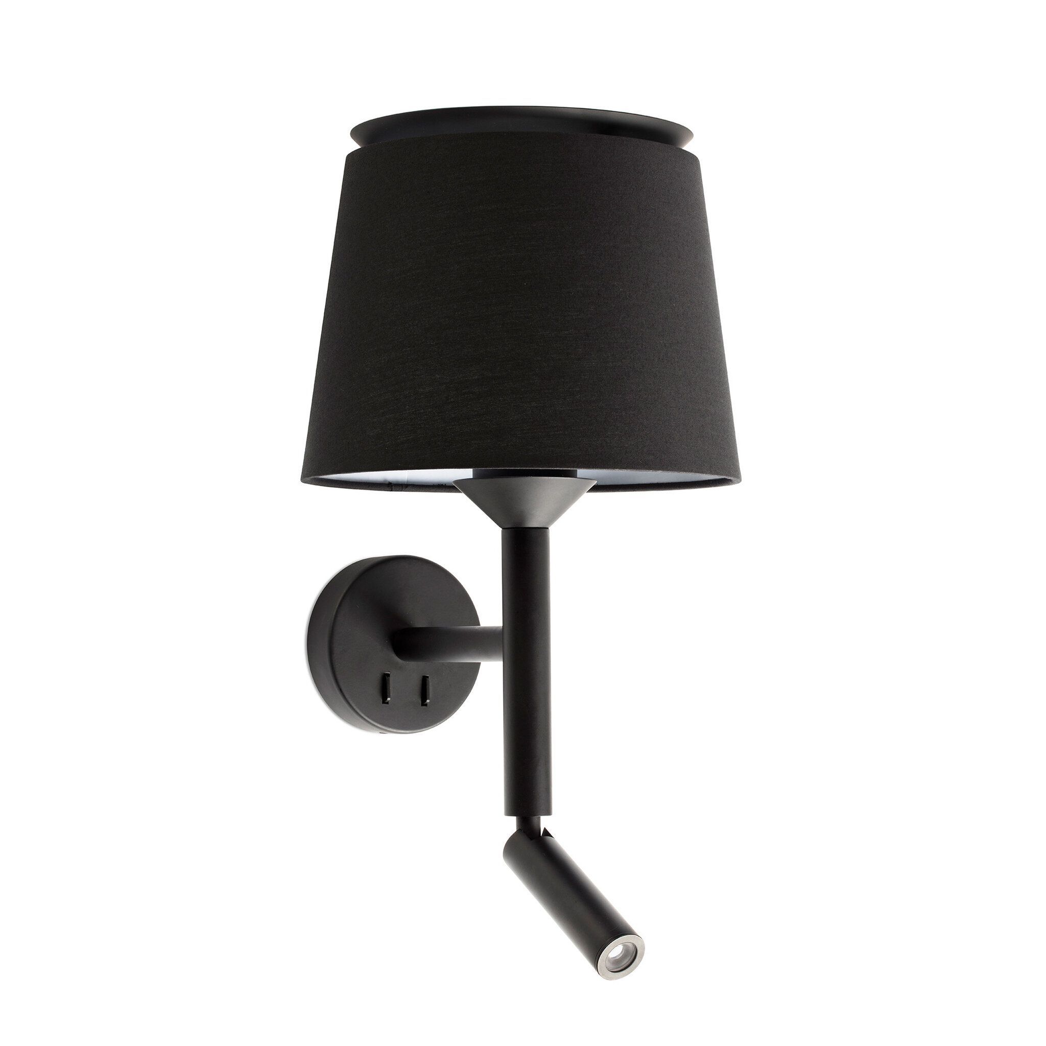 SAVOY Lámpara aplique con lector negro/negro
