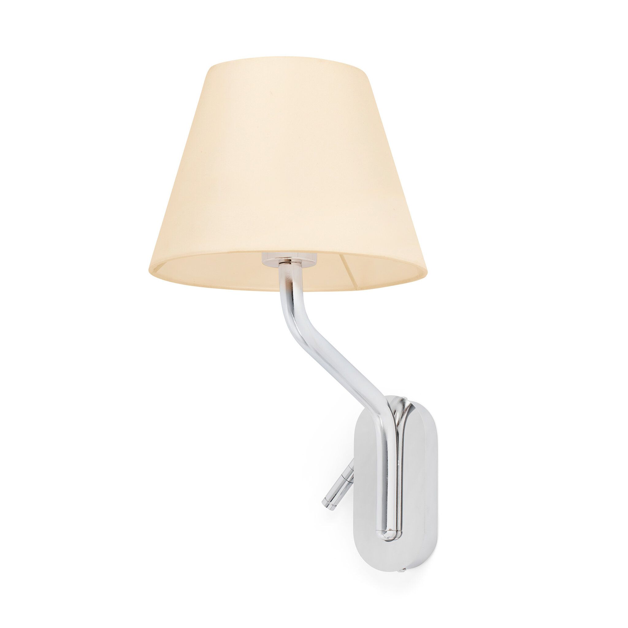 ETERNA Lámpara aplique con lector derecho cromo/beige