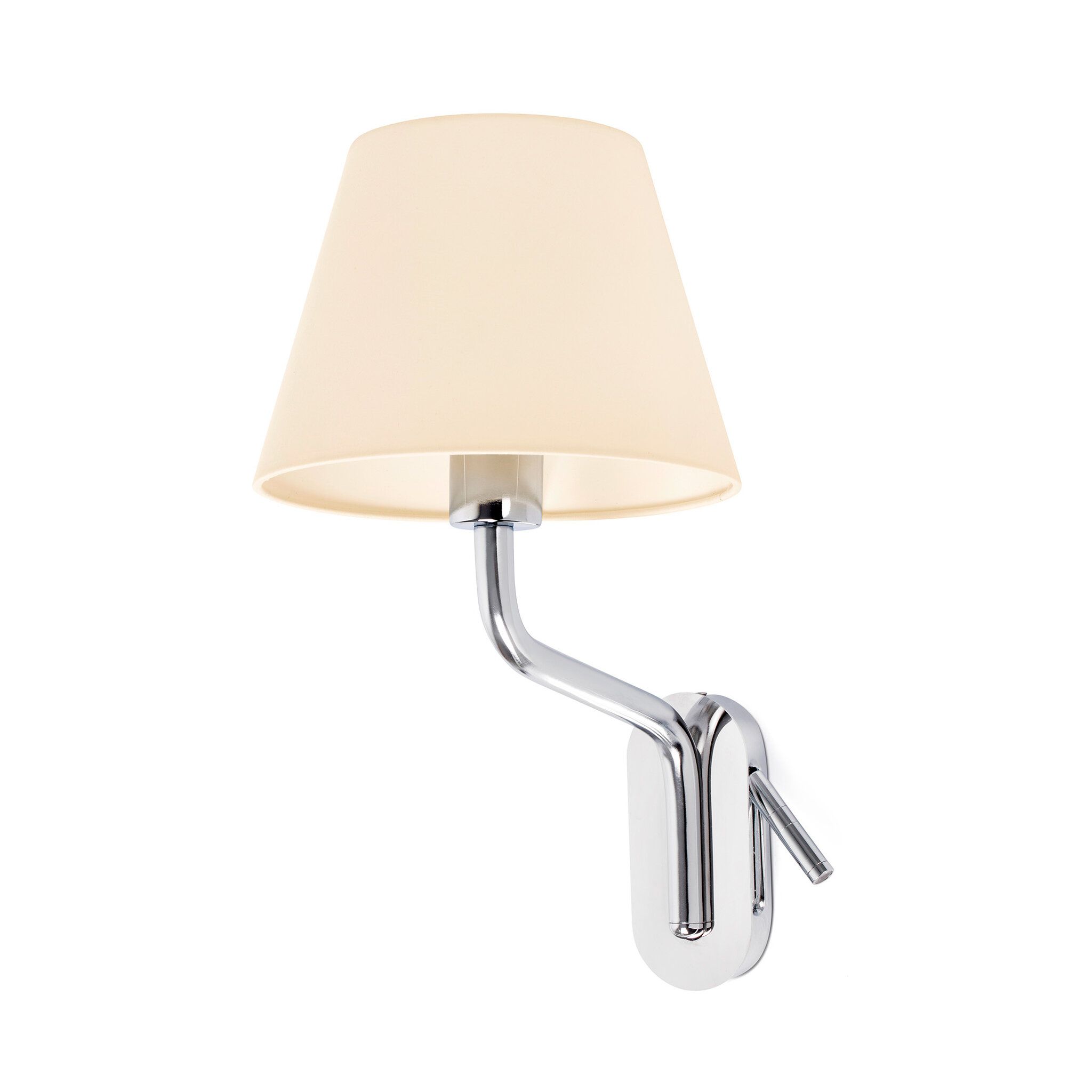 ETERNA Lámpara aplique con lector izquierdo cromo/beige