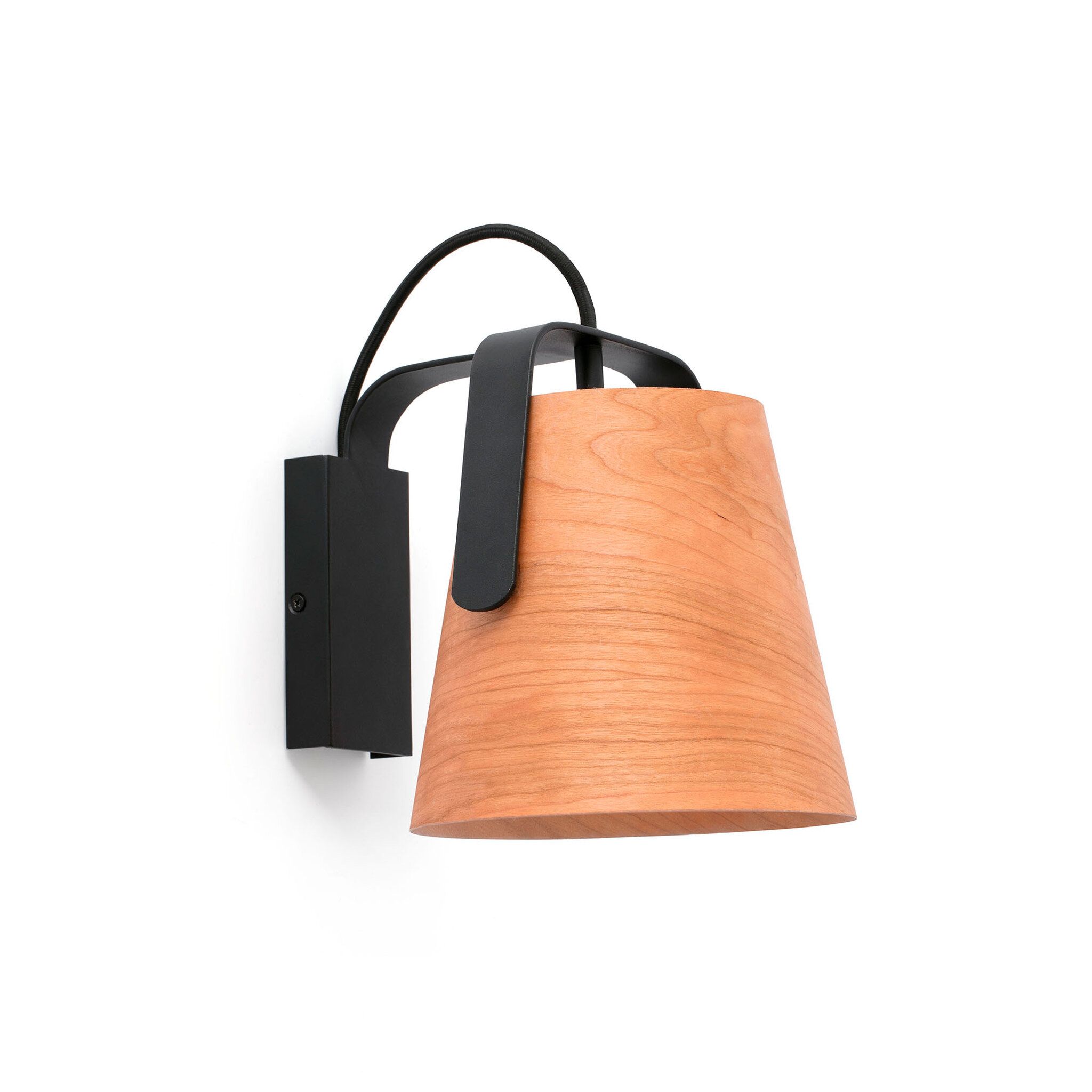 STOOD Lámpara aplique negro y madera