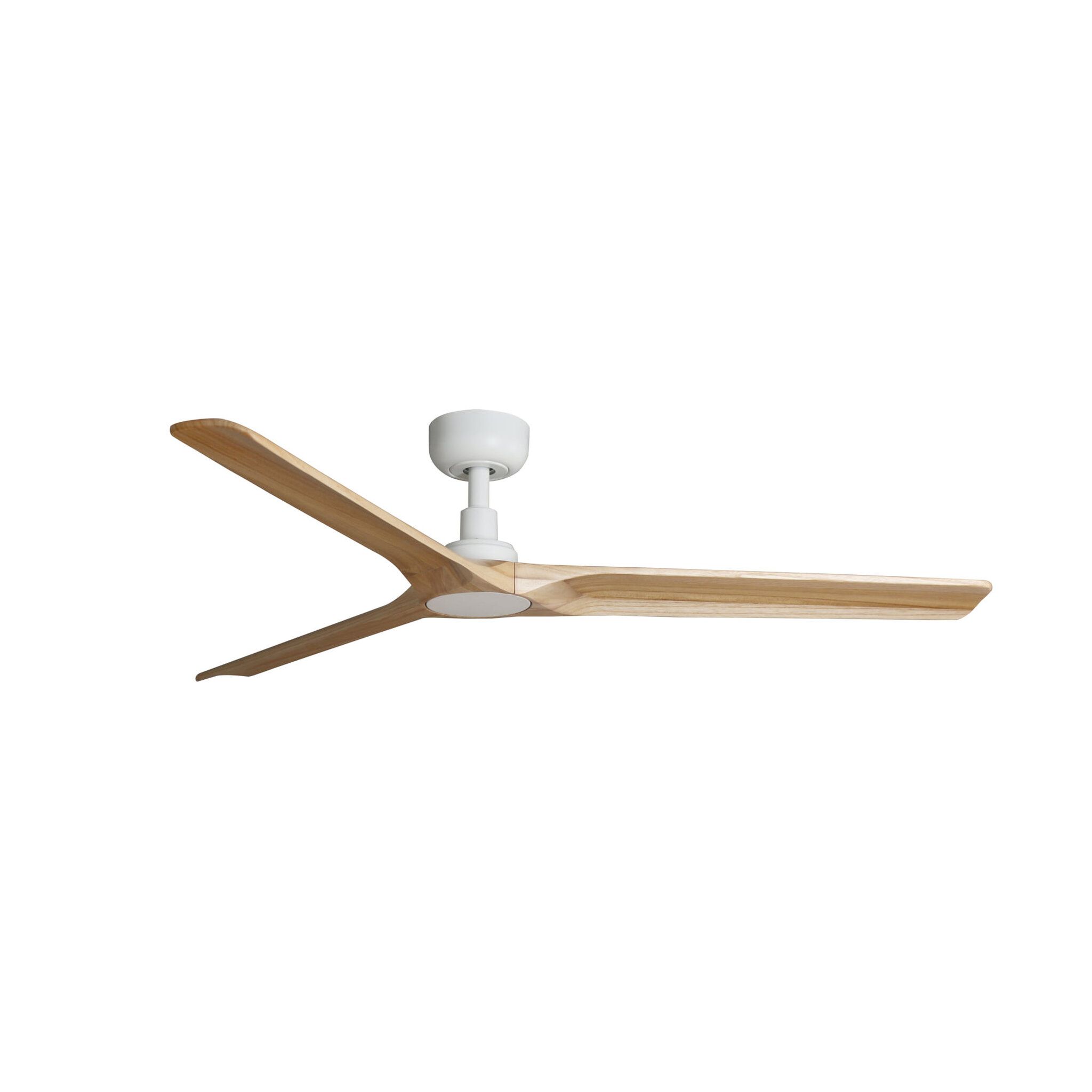 HEYWOOD L Ventilador blanco/madera clara DC