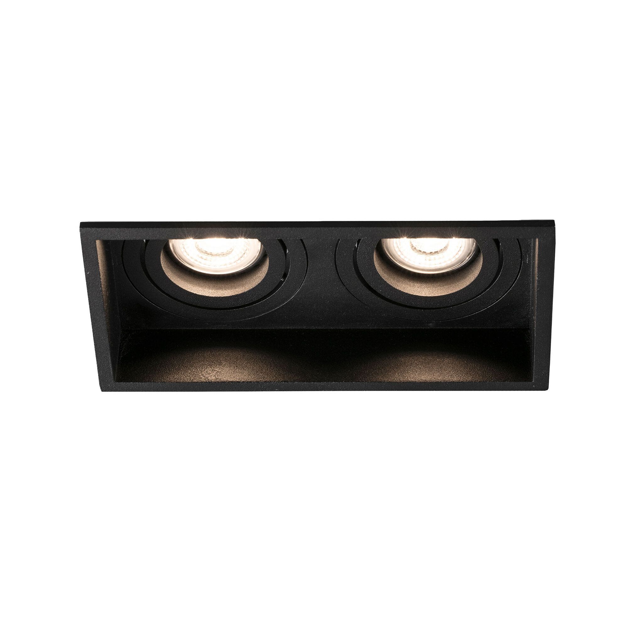 HYDE SQ 2L Lámpara empotrable negro cuadrado orientable