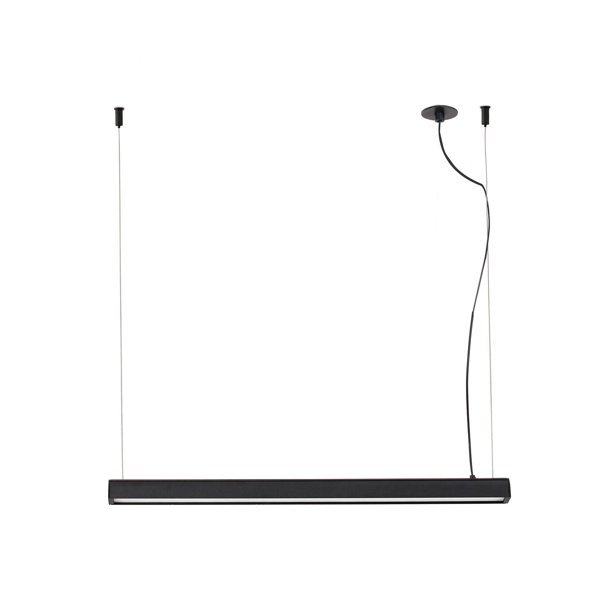 VICO 600 Lámpara colgante negra con florón empotrable
