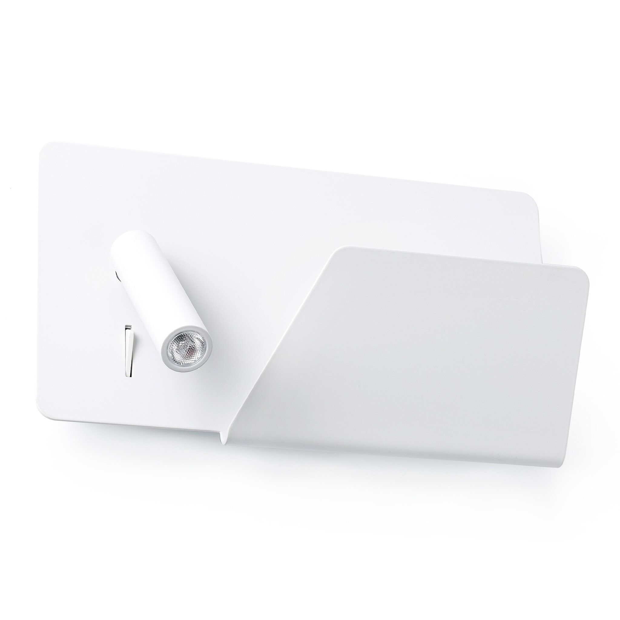 SUAU USB Lámpara aplique blanco con lector derecha