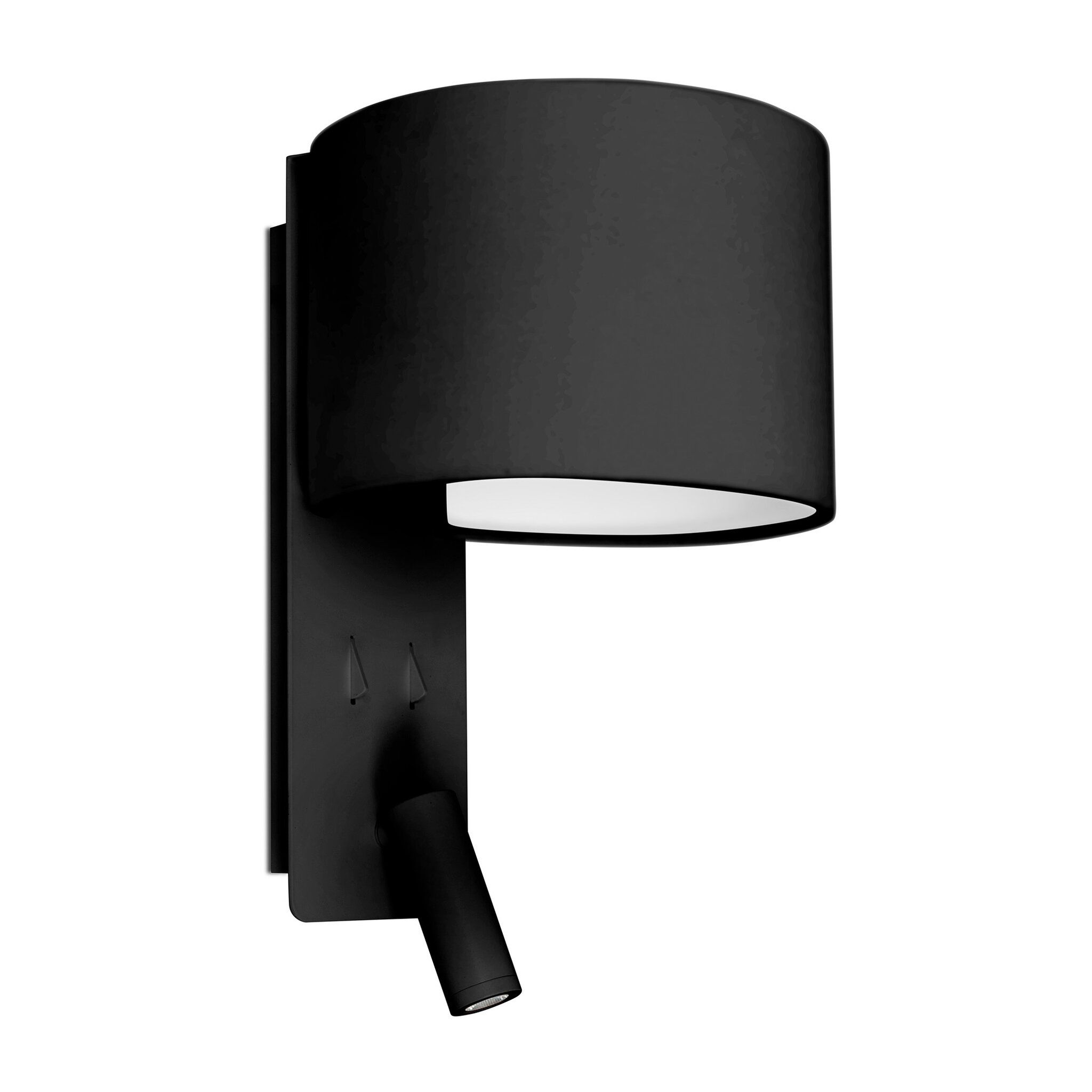 FOLD Lámpara aplique negra con lector LED