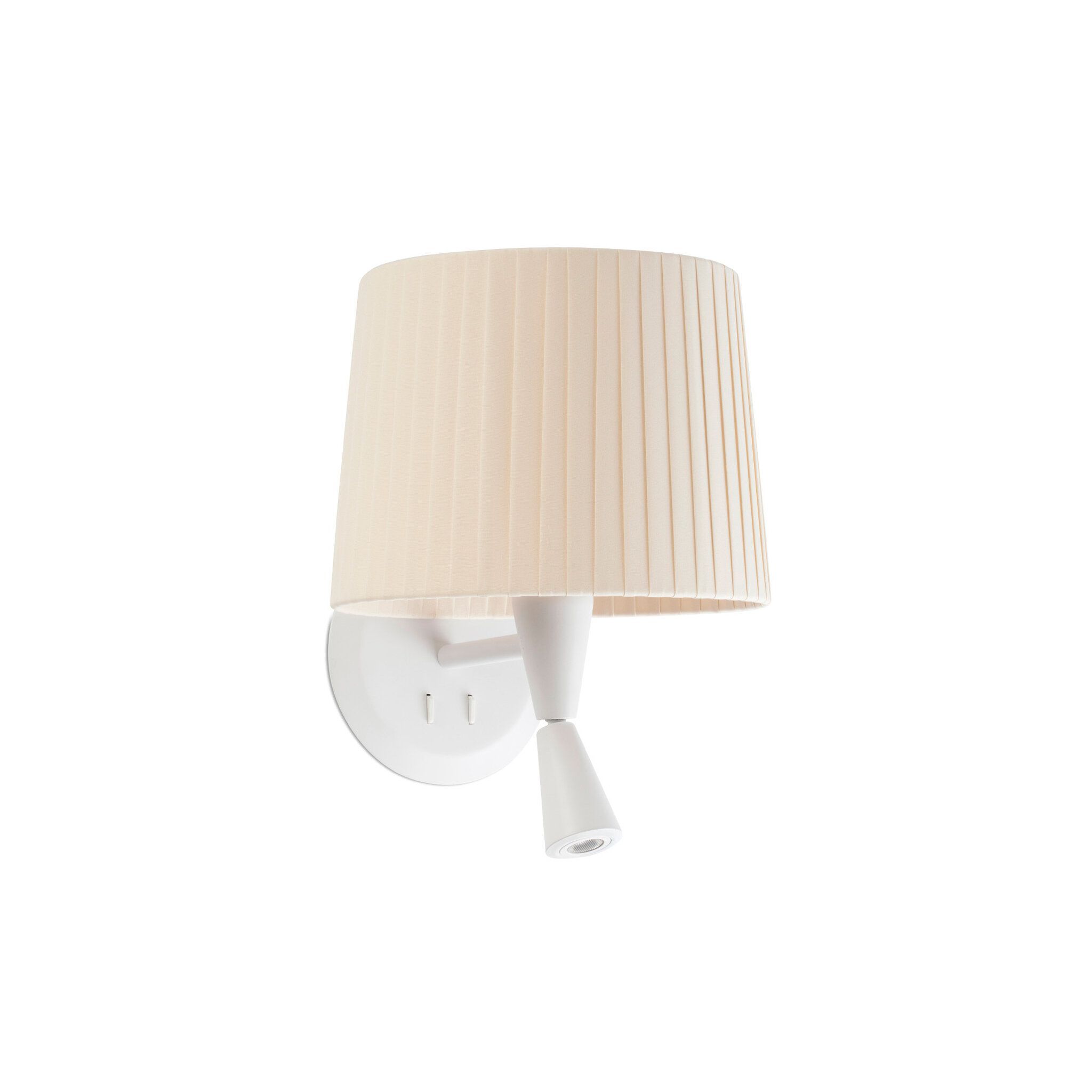 SAMBA Lámpara aplique con lector blanca/encintada color beige