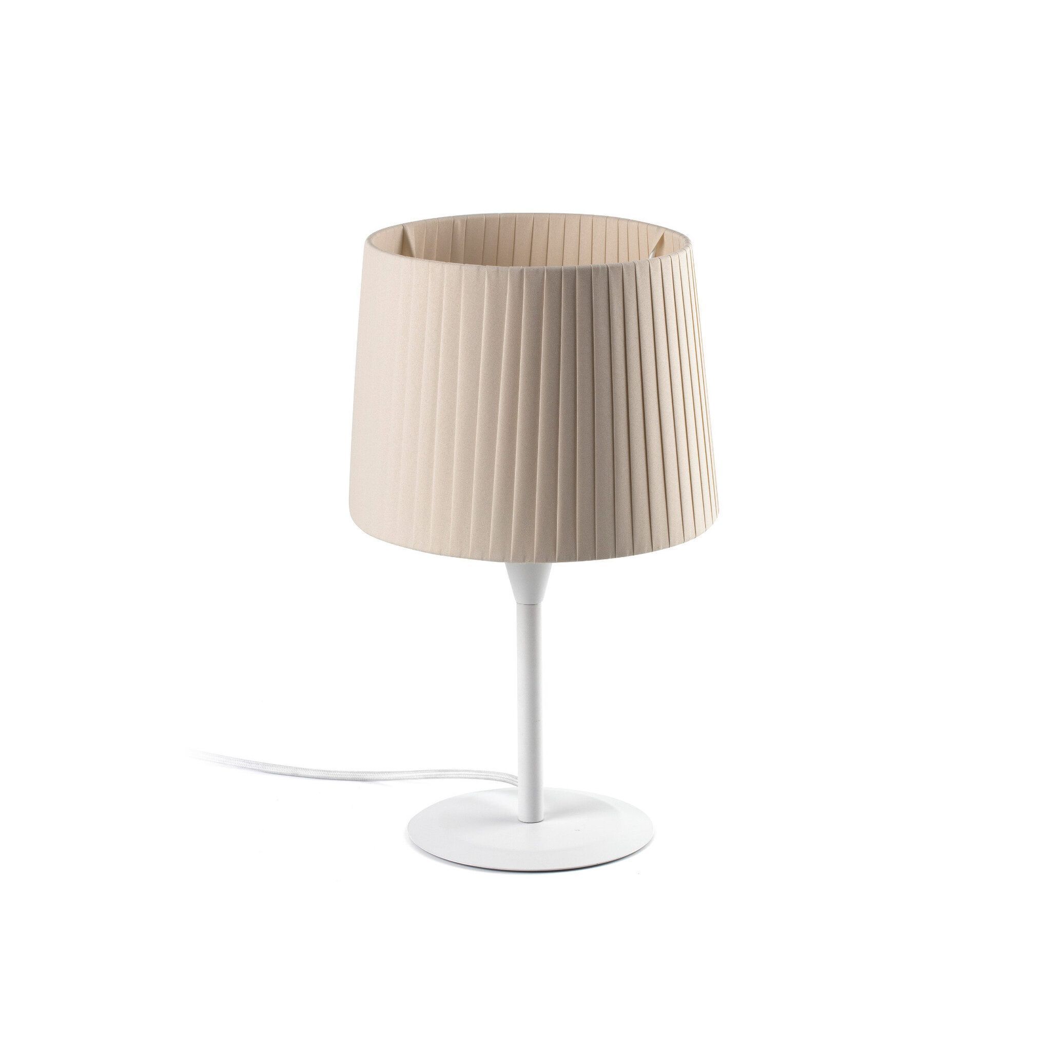 SAMBA S Lámpara mini sobremesa blanca/encintada color beige