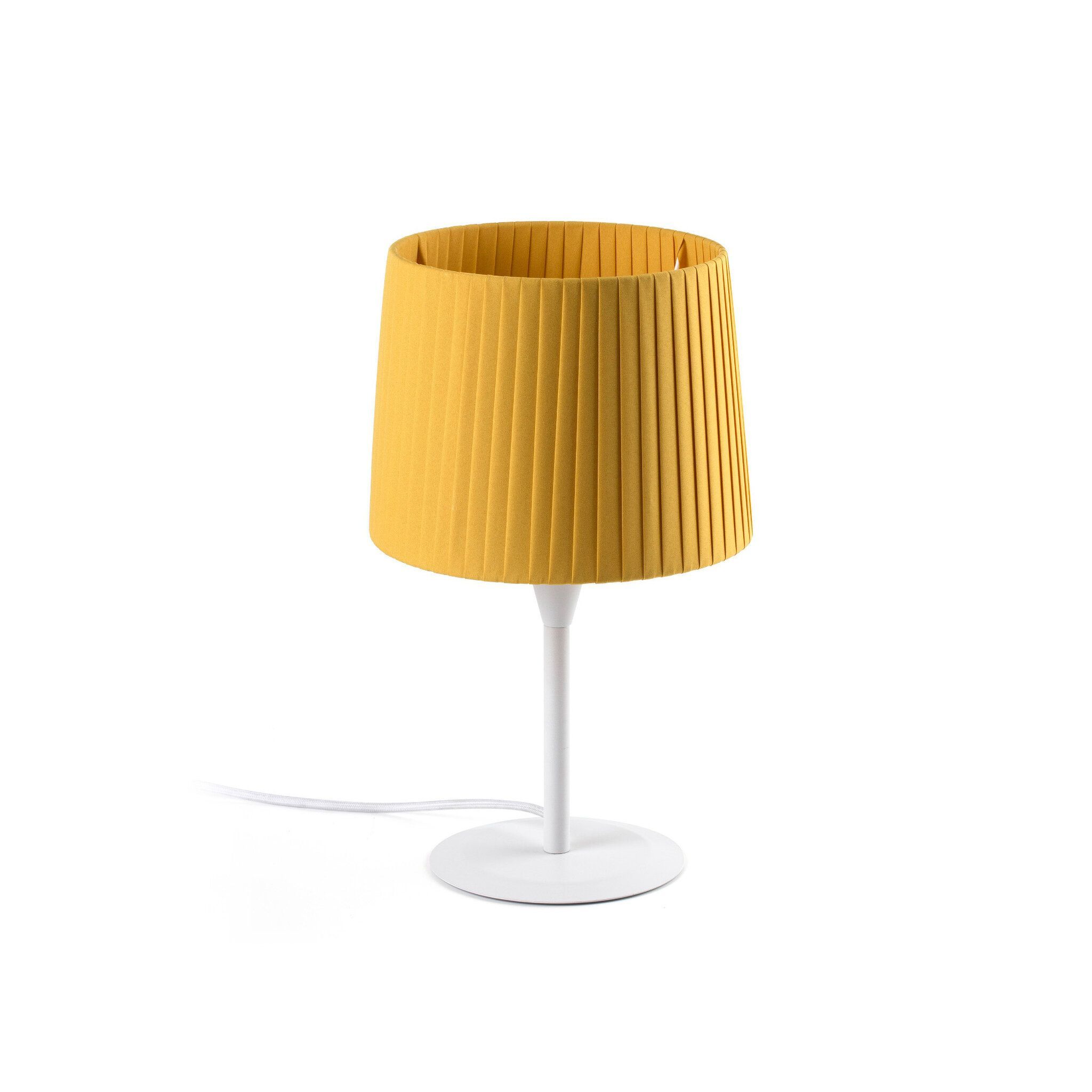 SAMBA S Lámpara mini sobremesa blanca/encintada color amarilla