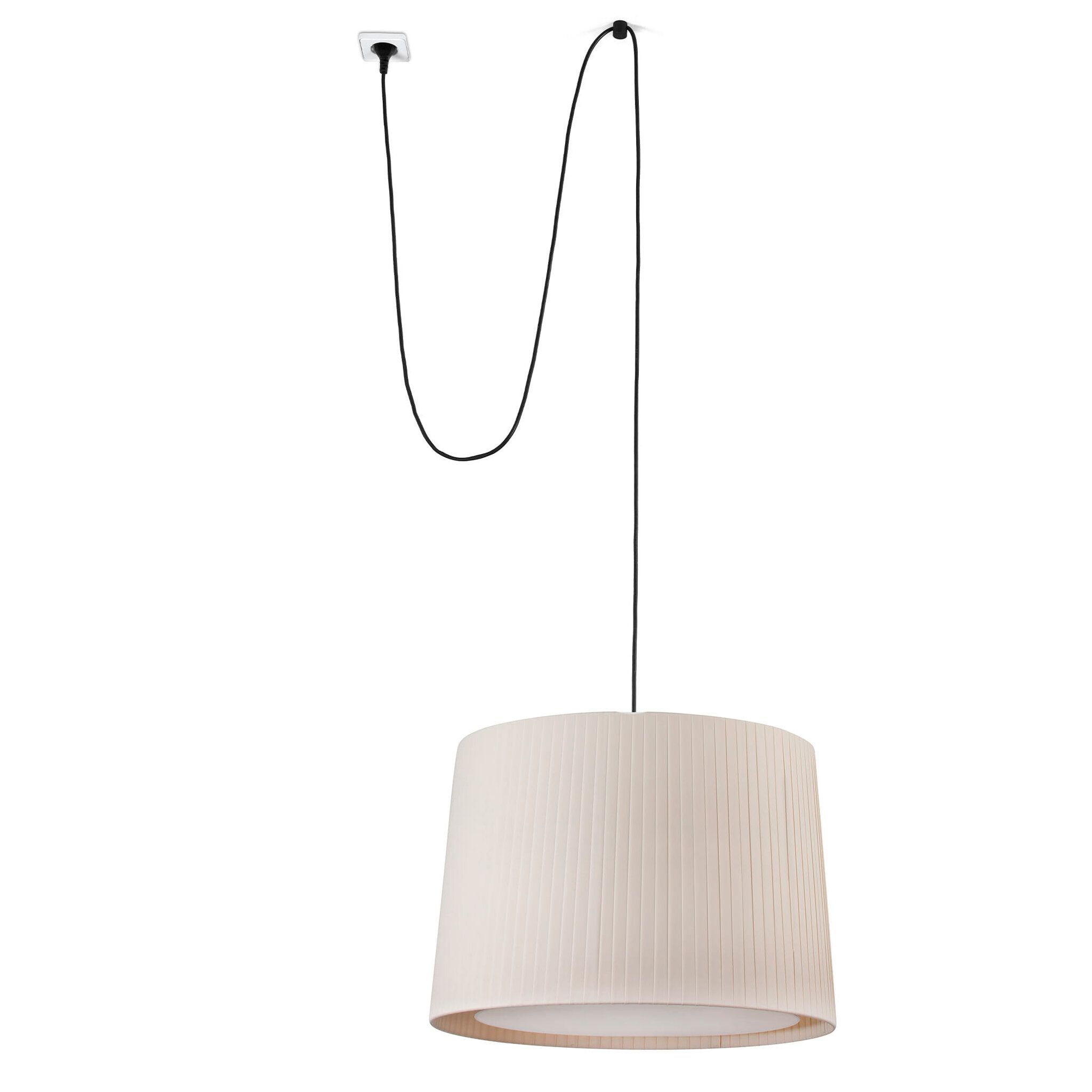 SAMBA Lámpara colgante negra/beige con clavija