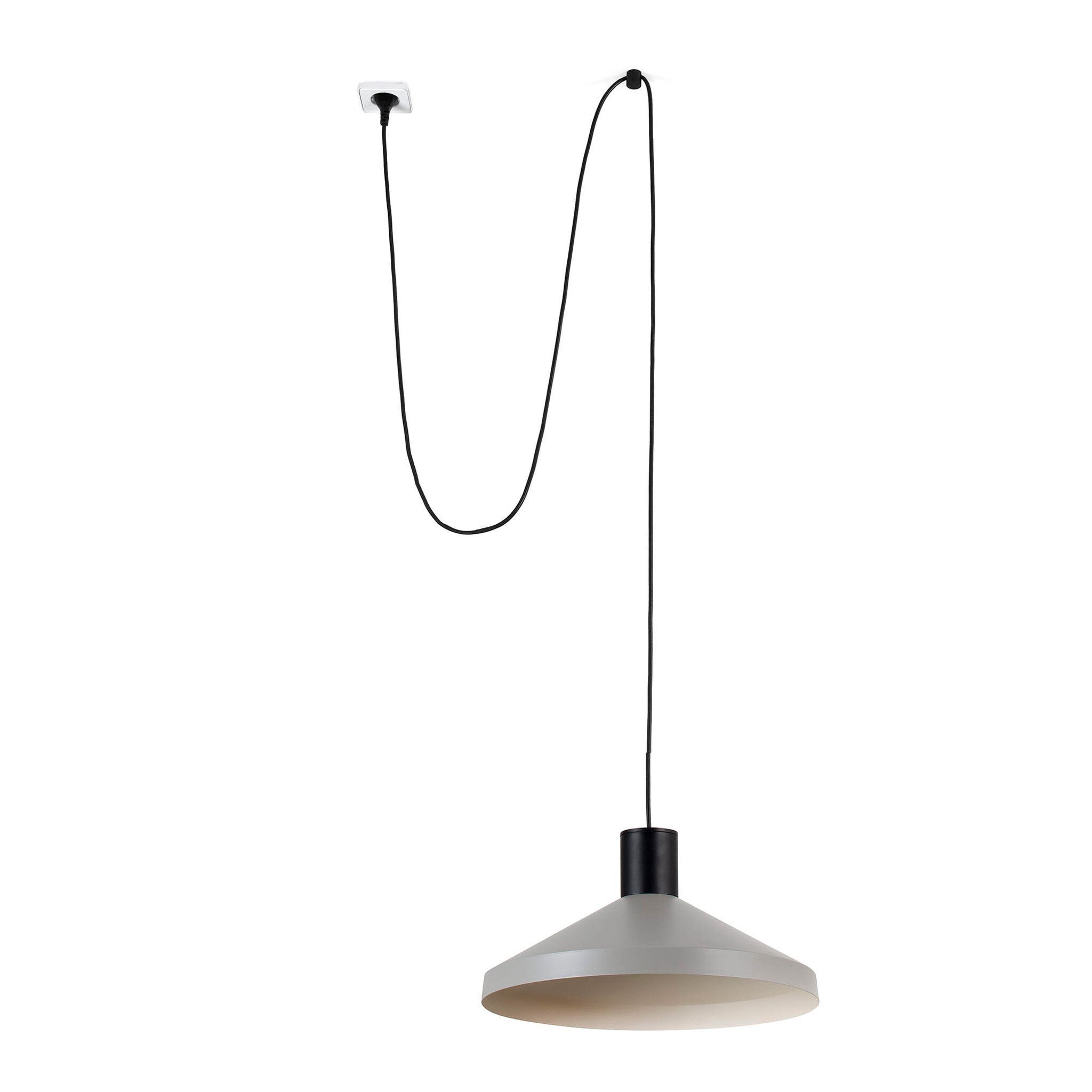 KOMBO 400 Lámpara colgante gris con clavija