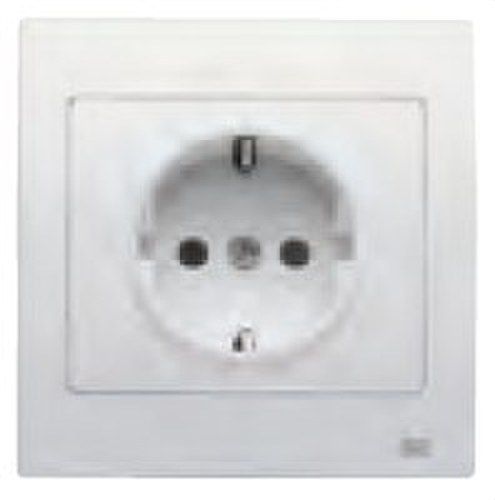 Schuko monoblock protección seguridad blanco garra
