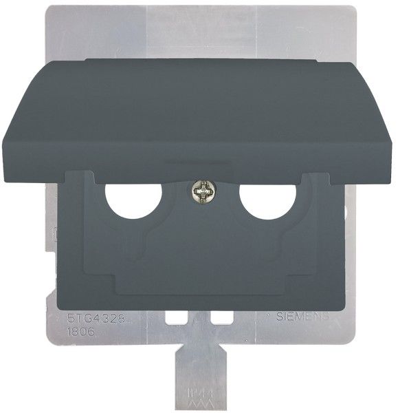 Tapa articulada para toma r/tv-sat IP44. acero neptuno