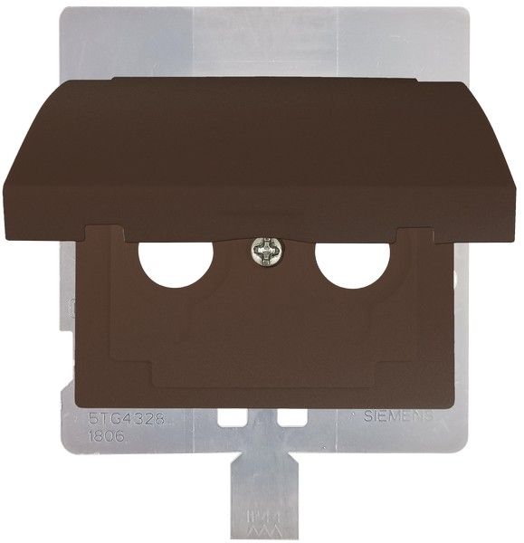 Tapa articulada para toma r/tv-sat IP44. chocolate