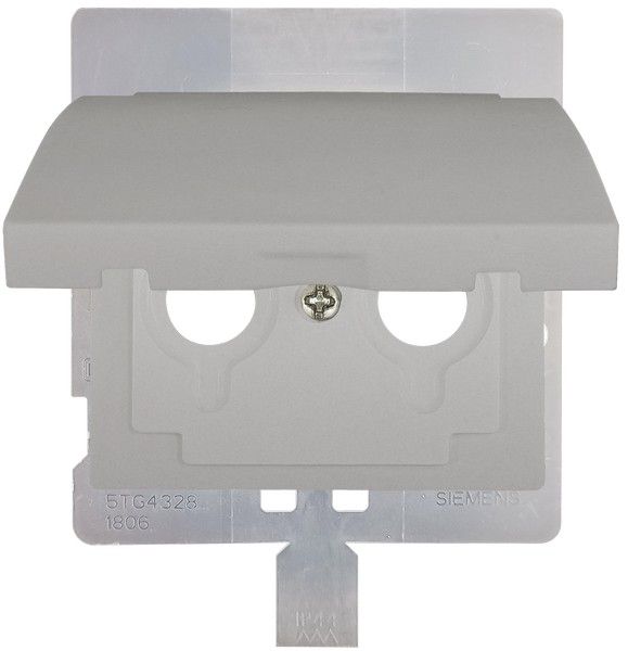 Tapa articulada para toma r/tv-sat IP44. aluminio mercurio