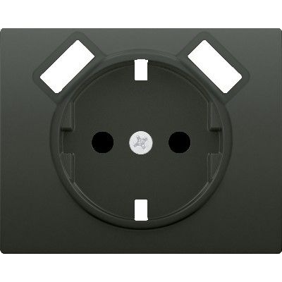 Tapa base enchufe seguridad 2 usb negro color antracita