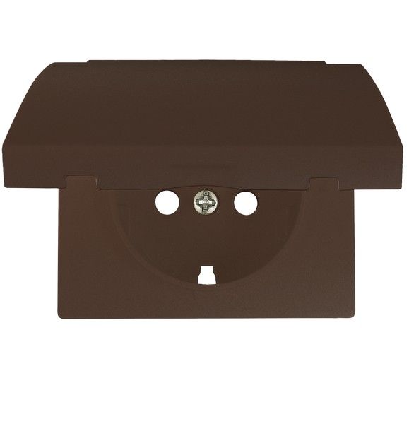 Tapa articulada base enchufe seguridad chocolate