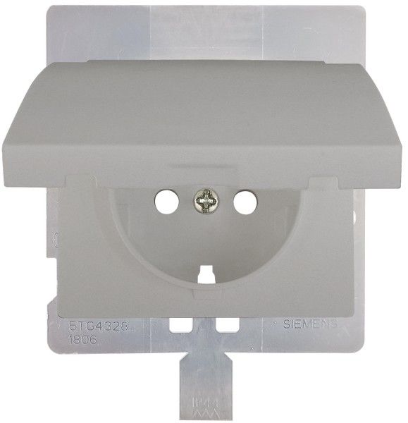 Tapa articulada base enchufe seguridad IP44. aluminio mercurio