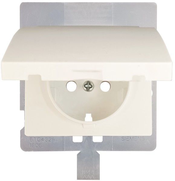 Tapa articulada base enchufe seguridad IP44 color blanco