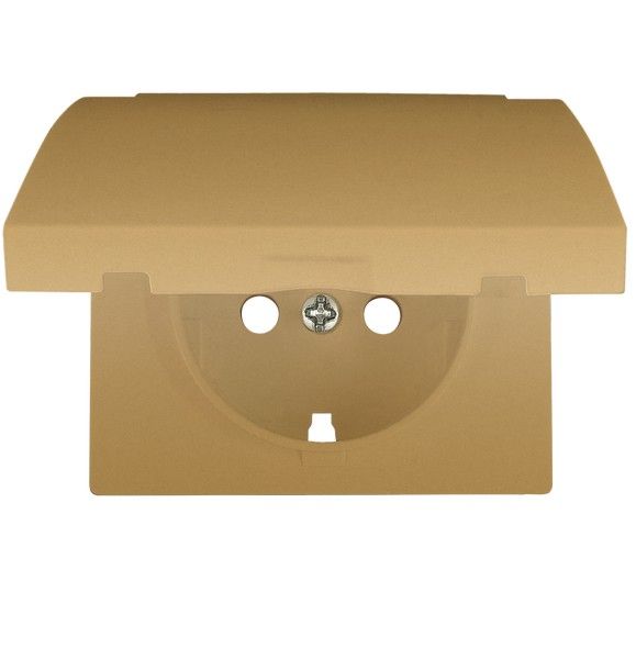 Tapa articulada base enchufe seguridad dorado odisea