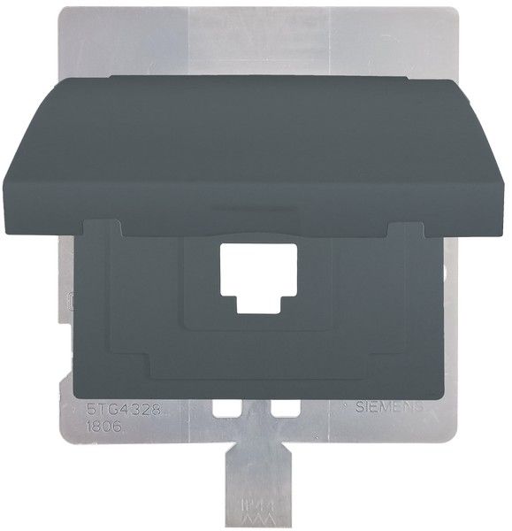 Tapa articulada para RJ45 IP44. acero neptuno