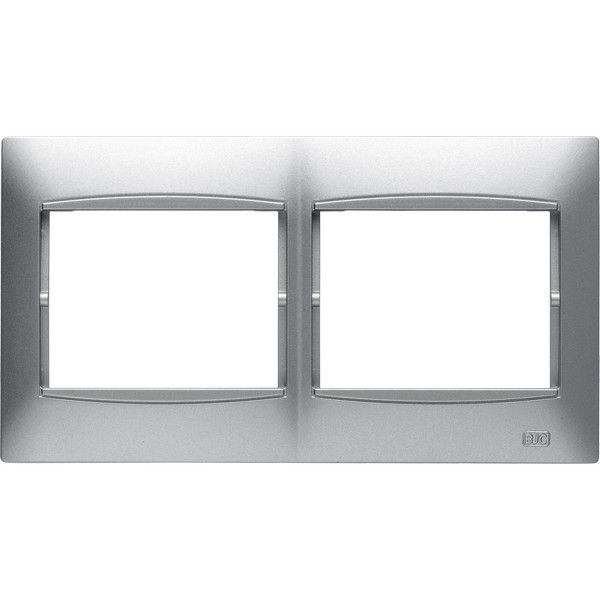 Marco de 2 elementos horizontal embellecedor integrado. sin bastidor color plata luna