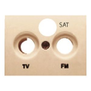 Tapa 3 salidas fm -tv-sat dorado color perlado