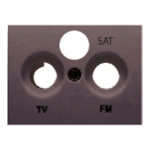 Tapa 3 salidas fm -tv-sat color gris lava
