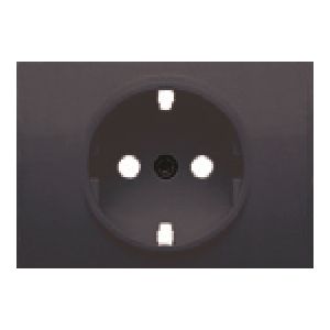 Tapa base de 2 polos + tt lateral protección de seguridad color gris lava