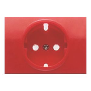 Tapa base de 2 polos + tt lateral protección de seguridad color rojo