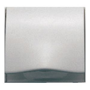 Tapa articulada para base enchufe de 2 polos + tt lateral color plata luna