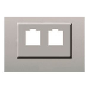 Tapa para adaptador doble (rj11-rj45) color plata luna
