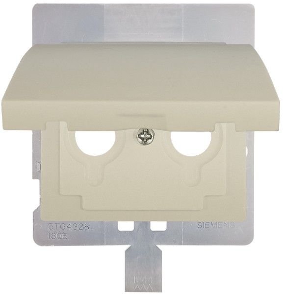 Tapa articulada para toma r/tv-sat IP44 color blanco perla mabe