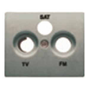 Tapa toma r/tv-sat 3 salidas color aluminio fusion