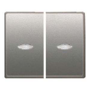 Juego teclas doble interruptor /doble conmutador. con señalizador. color aluminio fusion