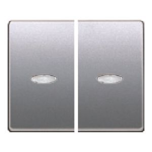 Juego teclas doble interruptor /doble conmutador. con señalizador. alumino prusia