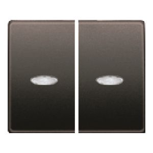 Juego teclas doble interruptor /doble conmutador. con señalizador color marron samoa