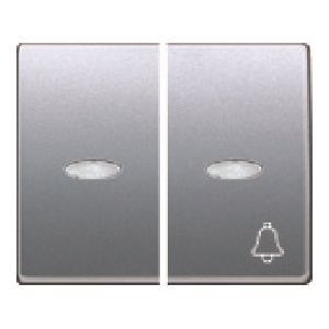 Juego teclas conmutador-pulsador con señalizador. alumino prusia
