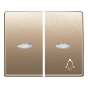 Juego teclas conmutador-pulsador con señalizador. bronce niebla