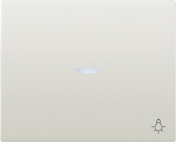 Tecla pulsador timbre con señalizador color blanco satinado