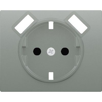 Tapa base enchufe seguridad 2 usb color aluminio fusión